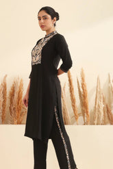 Black Embroidered kurta set