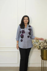 Cotton Denim Sequin Shirt