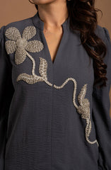 Grey Embellished Shirt