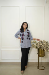 Cotton Denim Sequin Shirt