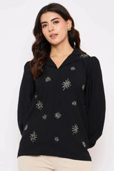 Black Embellished Top