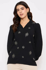 Black Embellished Top