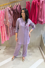 Lilac Embellished Cord Set