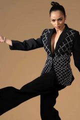 Embellished Blazer Set