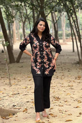 Black Embroidered Shirt