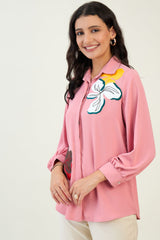 Nude Pink Leather shirt