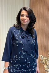 Blue Embellished Knot-Style Co-ord Set