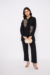 Black Embroided Co-ord Set