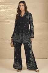 Black Embroidered Co-ord Set