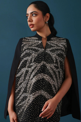 Black Cape with Zari Embroidery