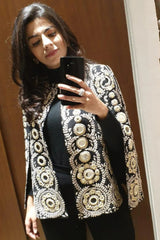Timeless Black Embroidered Cape