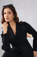 Classic Black & Green Embellished Co-Ord Set