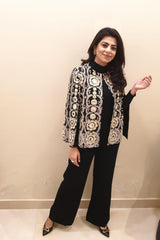 Timeless Black Embroidered Cape