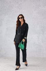 Classic Black & Green Embellished Co-Ord Set