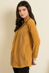 Mustard Glow Embellished Shirt