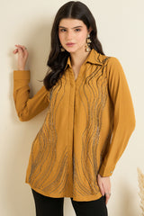 Mustard Glow Embellished Shirt
