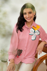 Nude Pink Leather shirt