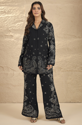 Black Embroidered Co-ord Set