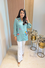 Mint Green Embellished Shirt