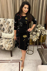 Black Embroidered Dress