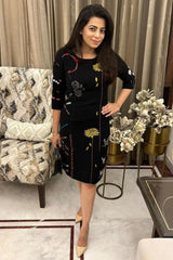 Black Embroidered Dress