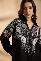 Timeless Black & White Embroidered Co-Ord Set