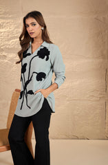 Light Grey Embroidered Shirt