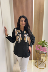 Olive Spark Sequin Shirt