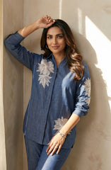 Cotton Denim Floral Co-Ord Set