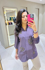Light Purple Embellished Shirt