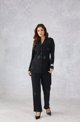 Classic Black & Green Embellished Co-Ord Set