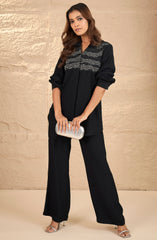 Black Silver Embellished Co-Ord Set