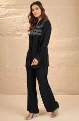 Black Silver Embellished Co-Ord Set