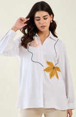 White Patch Work Shirt