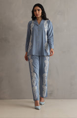 Sky Blue Embroidered Co-ord Set