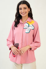 Nude Pink Leather shirt