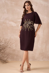 Elegant Maroon Embellished Dress