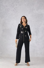 Black Embellished Zip-Front Co-Ord