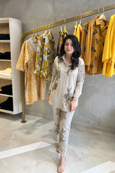 Graceful Beige Embellished Co-ord Set