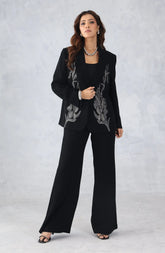 Black Embellished Blazer Set
