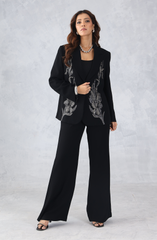 Black Embellished Blazer Set