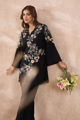 Black Floral Embroidered Co-Ord Set