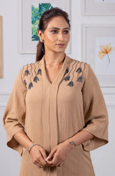 Beige Embellished Shirt