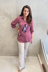 Pastel Pink Embellished Shirt