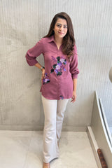 Pastel Pink Embellished Shirt