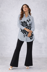 Semi-Formal Black Striped Shirt