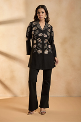 Midnight Black and Gold Embellished co-ord set