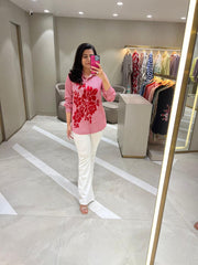 Red Embroidered Shirt