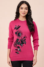 Hot Pink Relaxed Fit Woollen Sweater