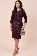 Wine Copper Embellished Dress